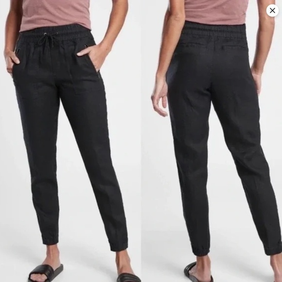 NWOT Athleta Cabo Linen Jogger - Color: Black - Size: 0 - Picture 3 of 11